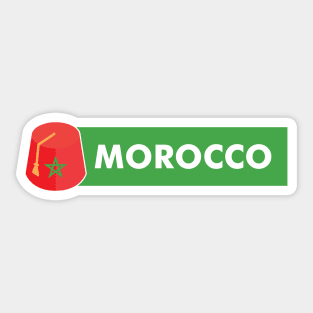 Morocco, moroccan tarbouch with moroccan flag Sticker